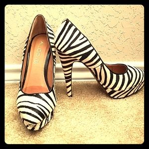 Zebra print heels